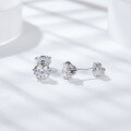 wholesale 925 Silver Live Stream Supply Chain, In-Stock Wholesale 05-1 Carat Snowflake Fashion Light Luxury Moissanite Earrings with Sparkling Diamonds-0-2