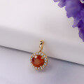 wholesale S925 Sterling Silver Fashionable High-End Pendant with Fanta Garnet and Micro-Paved Full Zirconia for Wholesale-0-3