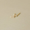wholesale S925 Sterling Silver Fresh Sweet Ins Style Niche Design One Word Three Beads Stud Earrings M05757-0-4