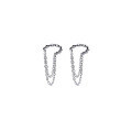 wholesale S925 Silver Korean Style Double Layer Chain Ear Clip for Women, Twist Simple Summer Ear Accessories G9421-0-4