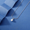 wholesale S925 Silver Ins-style Imitation Pearl Knot Necklace for Women, Minimalist and Chic, High-end Feel, Niche Collarbone Chain-0-2