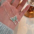 wholesale S925 Sterling Silver Minimalist Butterfly Necklace for Women, Korean Dongdaemun New Hot Style, Versatile High-End Choker-0-4