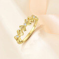 wholesale S925 Sterling Silver Rhinestone Bowknot Ring For Women, Elegant And Versatile, Cross-border Wholesale-0-1