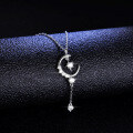 925 Silver Pendant Necklace with 1-Carat Moissanite, Star Moon Tassel Design-0-1