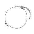 wholesale S925 Silver Cute Heart Bracelet for Women, Japanese Korean Style Minimalist Love Charm Glossy Heart-shaped Jewelry S2349-0-4