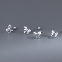 wholesale 999 Silver Naer Sweet Fresh and Sweet Ins Style Small and Unique Design Bow Earrings M06377-A pair of 999 pure silver earrings Pure Silver