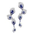 wholesale 925 Silver New Small Batch Design Royal Blue Plain Leaf Earrings Light Luxury Minimalist Stud Earrings-0-4