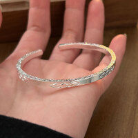 wholesale S925 Sterling Silver Blasting Flash Diamond Bracelet for Women, New Chinese Style Minimalist Fashion Trendy Accessories Versatile High-End Feel-Diamond bracelet (silver)