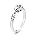 wholesale S925 Sterling Silver Korean-style Creative Cute Bunny Chasing Carrot Design Sweet and Versatile Open Ring-0-4