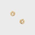 wholesale 14K Gold Plated S925 Silver Feather Circle Hollow-Out Earrings, Retro Minimalist Style for 2023-0-0