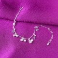wholesale S925 silver Korean-style new fashion silver-plated elegant star bamboo knot sand bead bracelet for women ankle chain New arrival-0-1