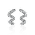 wholesale S925 Sterling Silver Zircon Earrings, Cross-Border Hot-Selling Niche Fashion-Inspired Card-Style Full Diamond Stud Earrings for Wholesale-0-0