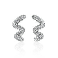 wholesale S925 Sterling Silver Zircon Earrings, Cross-Border Hot-Selling Niche Fashion-Inspired Card-Style Full Diamond Stud Earrings for Wholesale-Platinum 925 silver