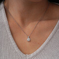 S925 Silver 1-Carat Moissanite Necklace, T-Style Square Pendant-0-1