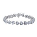 wholesale S925 sterling silver jewelry new style full diamond heart-shaped bracelet, fashionable and elegant, ins influencer style-0-4