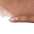 wholesale S925 Sterling Silver Entire Body Red Elk Dragonfly French Retro Necklace for Women, Small and Exquisitely Designed, Elegant and Fashionable Collarbone Chain-0-4