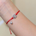wholesale Pure silver handmade woven smile red rope bracelet for birth year,-0-3
