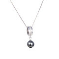 wholesale S925 Sterling Silver Fashionable and Elegant Zircon and Pearl Pendant Necklace for Women-0-4