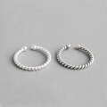 wholesale S925 Sterling Silver AR966-979 Korean Vintage Style Antique Double Twist Bead Open Adjustable Ring for Women-0-0