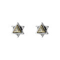 wholesale Sterling Silver Women's Thai Silver Vintage Style Hexagram Totem Stud Earrings, Geometric Distressed Earrings G7712-0-4