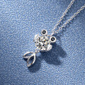 wholesale S925 Sterling Silver Moissanite Koi Fish Necklace for Women, Minimalist Collarbone Design, Small and Delicate Pendant Accessory-0-1