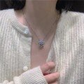 wholesale S925 Silver Moonstone Pendant Necklace for Women, Minimalist and Elegant Lock Design, Small and Exclusive, Collarbone Chain with Ruyi Pattern-0-3