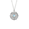 wholesale S925 Silver Cross-Border Best-Selling Lotus Pendant Necklace for Women, Versatile European and American Fashion Moonstone Choker Accessory-0-4