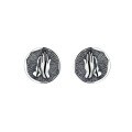wholesale S925 Sterling Silver Retro Vintage Creative Applause Gesture Pattern Round Stud Earrings Trendy Street Style Earrings-0-4