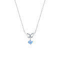 Sterling Silver Moissanite Waterdrop Wing Necklace, Women's Minimalist Pendant-0-3