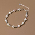 wholesale S925 silver fresh sweet ins-style niche design unique pearl engraved pumpkin bead bracelet S7439-0-3