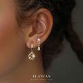 wholesale S925 Sterling Silver Star Moon Drop Zircon Earrings for Women,-0-2