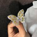 wholesale S925 Sterling Silver New 15ct Teardrop 7*9 Butterfly Ring Full Diamond Creative Personality Ring-0-1