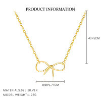 wholesale S925 Sterling Silver Light Luxury Shiny Zircon Hollow Bow Earrings for Women-A4030-Gold 925 Silver