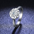 S925 Silver Moissanite Ring, Luxury Bezel Setting, Adjustable Trendy Women's Wholesale-0-3
