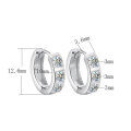 wholesale S925 Sterling Silver Moissanite Hoop Earrings, Luxury High-End Earrings, Elegant Circle Ear Clasps for Women, Versatile Gift for Girlfriend-0-5