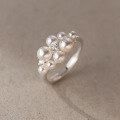 wholesale S925 Sterling Silver Diamond-Embedded Synthetic Pearl Ring, Ins-Style Design, Elegant Women's Jewelry R01353-0-1