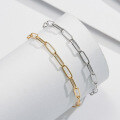 wholesale S925 Sterling Silver Paper Clip Ankle Chain for Women, Summer Beach Foot Jewelry Direct Wholesale-0-3
