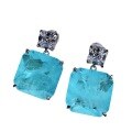 wholesale 925 Sterling Silver New Jewelry Women's Blue Paraiba Korean Style Ultra Sparkling Elegant 15*15 Earrings-0-4