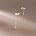 wholesale S925 Sterling Silver Double-wear Tassel Long Zirconia Earrings For Women,-0-3