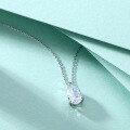 wholesale S925 Sterling Silver Pear-shaped Zircon Pendant Teardrop Necklace for Women, High-end Minimalist Luxury Collarbone Chain Wholesale-0-3