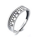 wholesale S925 sterling silver vintage distressed multi-layer six-word mantra Thai silver ring trendy unisex index finger ring-0-6