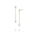 wholesale S925 Sterling Silver Long Tassel Turquoise Earrings with Inlaid Crystals,Ins。-0-8