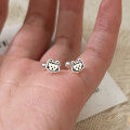 wholesale S925 Sterling Silver Cartoon Kitten Stud Earrings for Women, Minimalist and Delicate Small Fresh Style Student Earrings Trendy Accessories-0-2