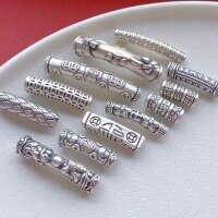 wholesale 999 Silver Jewelry Accessories: Coin, Fu Character, Dragon and Phoenix, Twisted Tube, Spacer Beads, Half Bracelet, DIY Bracelet, Stringing Accessories-2# one