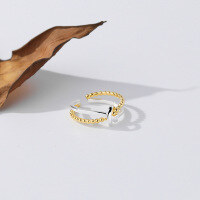 wholesale S925 Sterling Silver Open Knotted Ring, Women'sins, In Stock Wholesale-K1213-Colored Ring Adjustable Opening