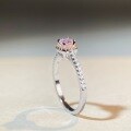 wholesale S925 Sterling Silver Small Fresh Ins Style Four-Claw Light Luxury High-End Pink Diamond Ring Cute Series-0-3