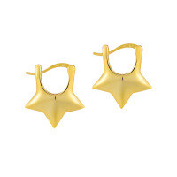 wholesale S925 Sterling Silver Minimalist Five-Point Star Ear Studs, Small and Niche Original Ins Style for Women-18K gold 925 silver