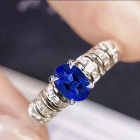 wholesale S925 Silver New Oval Simulated Sapphire 5*7mm Dàn Shaped Ring, Elegant and Luxurious with Personality by Zhuozhifan Jewelry-R851 Royal Blue 9