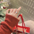 wholesale S925 Sterling Silver White Shell Deer Ring for Women, Exquisite and Cute, Small Design with a High-End Feel, Christmas Gift-0-2