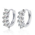 wholesale S925 Sterling Green Moissanite Rectangular Ear Studs for Women, Elegant and Advanced Ins Style, Gift for Girlfriend-0-4